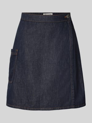 Ausgestellter Jeansrock Baumwoll-Leinen-Mix Shop The Look MANNEQUINE