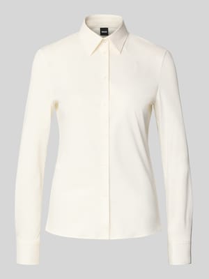 Slim Fit Langarmbluse aus reiner Baumwolle Modell 'BRONTA_TUESDAY' Shop The Look MANNEQUINE
