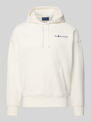 Relaxed Fit Hoodie mit Label-Stitching und Känguru-Tasche Shop The Look MANNEQUINE