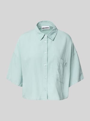 Boxy Fit Hemdbluse mit Leinen-Anteil Shop The Look MANNEQUINE