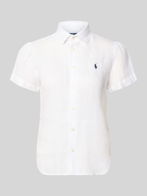 regular fit linnen blouse van puur linnen Shop The Look MANNEQUINE