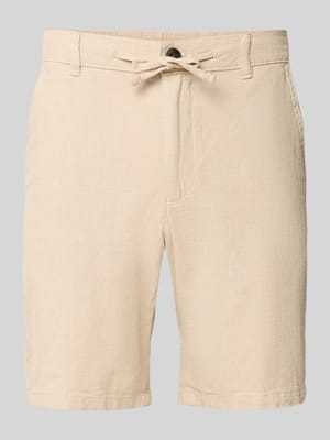 Szorty chino o kroju regular fit z mieszanki bawełny i lnu model 'BRODY' Shop The Look MANNEQUINE