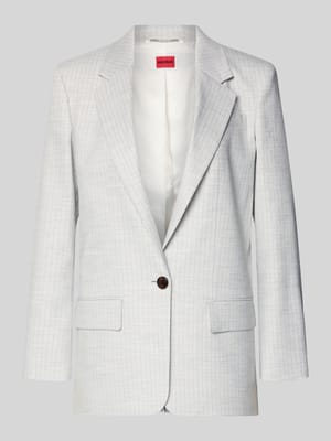 Długi blezer o kroju regular fit z mieszanka lnu model 'ANETTEA' Shop The Look MANNEQUINE