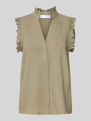 Blousetop van een mix van viscose en linnen, model 'VIVA' Shop The Look MANNEQUINE