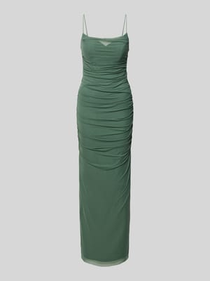 Abendkleid mit Raffungen und Spaghettiträgern Shop The Look MANNEQUINE