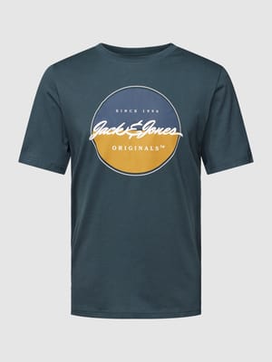 T-Shirt mit Label-Print Modell 'JORWAYNE' Shop The Look MANNEQUINE