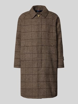 Relaxed fit lange wollen jas met blinde knoopsluiting Shop The Look MANNEQUINE