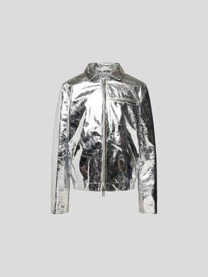 Lederjacke aus echtem Leder in metallic Shop The Look MANNEQUINE