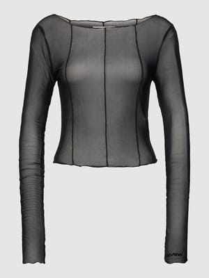 Mesh shirt met lange mouwen en naden Shop The Look MANNEQUINE