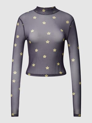 Shirt met lange mouwen en opstaande kraag Shop The Look MANNEQUINE
