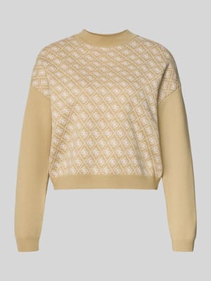 Korte gebreide pullover met ronde hals Shop The Look MANNEQUINE