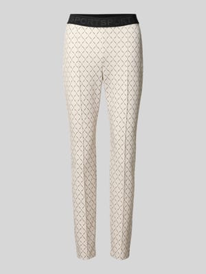 Spodnie o kroju slim fit z wzorem z logo Shop The Look MANNEQUINE