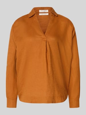 Regular Fit Leinenbluse mit V-Ausschnitt Shop The Look MANNEQUINE