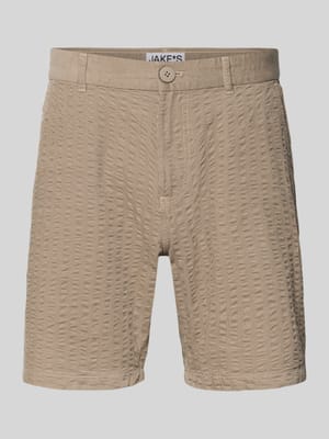Straight Fit Shorts mit Strukturmuster Shop The Look MANNEQUINE