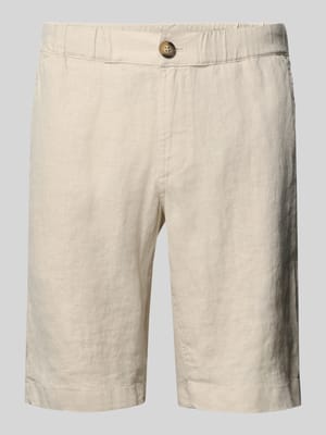 Regular Fit Leinenshorts mit Eingrifftaschen Shop The Look MANNEQUINE