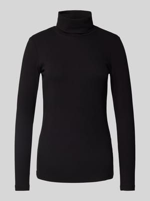 Schmal geschnittenes Langarmshirt mit Rollkragen aus geripptem Jersey Shop The Look MANNEQUINE