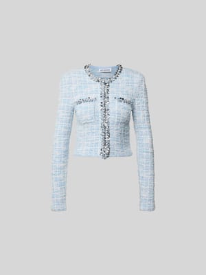 Cropped Strickjacke mit Knopfleiste Shop The Look MANNEQUINE
