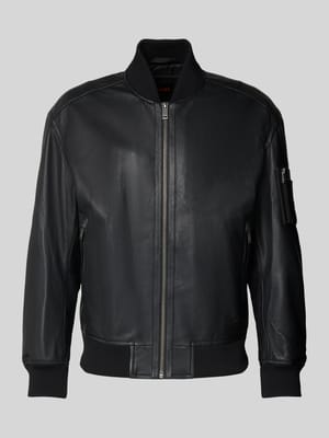 Regular Fit Lederjacke im College-Stil Modell 'JAKRI' Shop The Look MANNEQUINE
