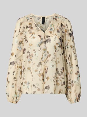 Blouse in all-over look met volants Shop The Look MANNEQUINE