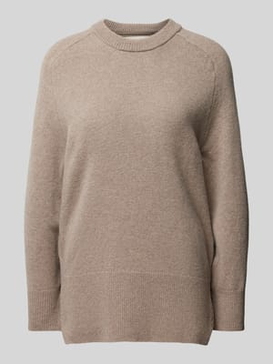 Gebreide pullover met ronde hals, model 'HERRINGBONE' Shop The Look MANNEQUINE