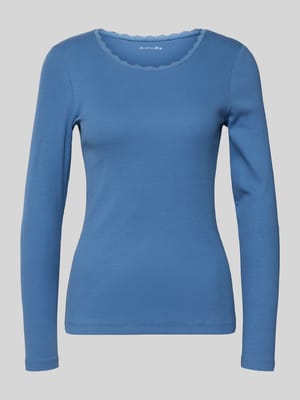 Slim Fit Longsleeve mit Spitzenbesatz Shop The Look MANNEQUINE