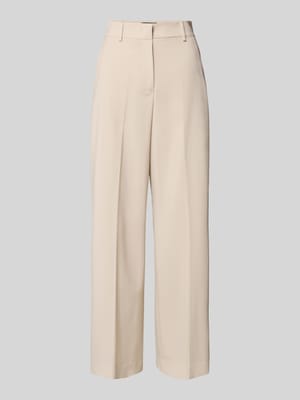 Spodnie z szerokimi nogawkami z zakładkami w pasie z czystej żywej wełny model „CORONE” Shop The Look MANNEQUINE