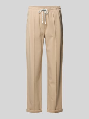 Straight fit stoffen broek met siernaden Shop The Look MANNEQUINE