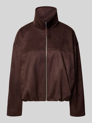 Jacke in Leder-Optik mit Reißverschluss und Eingrifftaschen Shop The Look MANNEQUINE