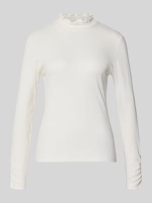 Bluzka z długim rękawem o kroju slim fit z mieszanki bawełny Shop The Look MANNEQUINE