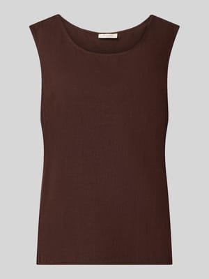 Top aus Leinen-Mix mit Rundhalsausschnitt Modell 'Lava' Shop The Look MANNEQUINE