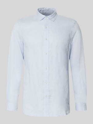 Regular Fit Leinenhemd mit Button-Down-Kragen Shop The Look MANNEQUINE