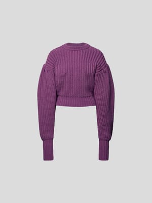 Cropped Pullover mit Puffärmeln Shop The Look MANNEQUINE