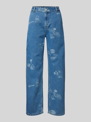 Relaxed fit jeans met motief- en labelprint, model 'STAMP' Shop The Look MANNEQUINE