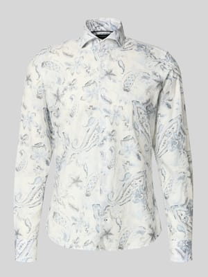 Slim Fit Business-Hemd aus Leinen-Mix Modell 'Pai' Shop The Look MANNEQUINE