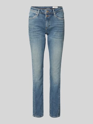 Slim fit jeans van zachte katoenmix met naaddetail opzij, model 'BETSY' Shop The Look MANNEQUINE