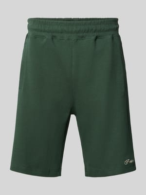 Shorts mit Strukturmuster und Label-Stitching Shop The Look MANNEQUINE