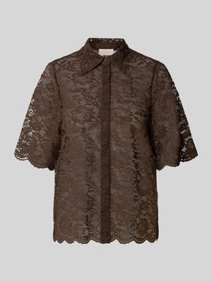relaxed fit overhemdblouse van kant model 'Lacina' Shop The Look MANNEQUINE