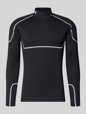 Funktionsshirt mit Stehkragen und Label-Stitching Shop The Look MANNEQUINE