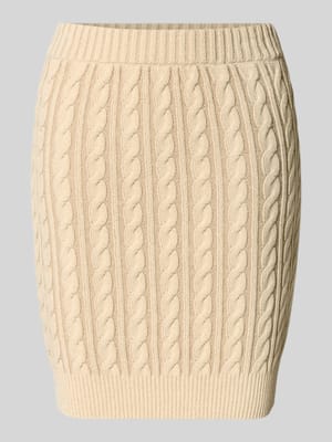 Spódnica o długości do kolan z prążkowanymi wykończeniami model ‘GISELLE’ Shop The Look MANNEQUINE