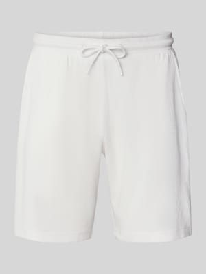 Shorts mit Strukturmuster und elastischem Bund Shop The Look MANNEQUINE
