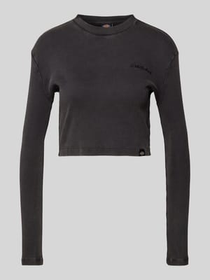 Cropped Longsleeve mit Label-Stitching Modell 'PLENTYWOOD' Shop The Look MANNEQUINE