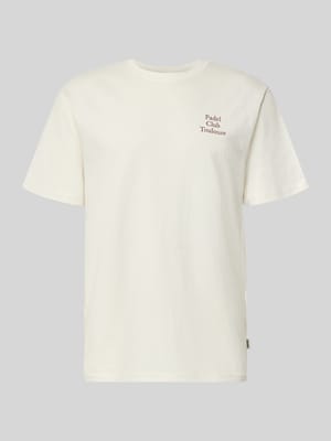 relaxed fit T-shirt van puur katoen model 'CAP' Shop The Look MANNEQUINE
