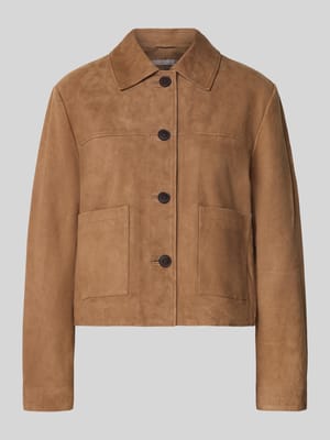 Lederjacke mit Knopfleiste Shop The Look MANNEQUINE