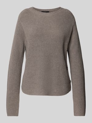 Strickpullover mit geripptem Rundhalsausschnitt Shop The Look MANNEQUINE