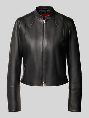 Leren jack met siernaden, model 'Lasari' Shop The Look MANNEQUINE