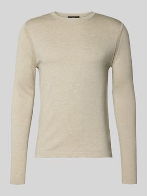 Sweter z dzianiny z prążkowanymi wykończeniami model „WALLIE” Shop The Look MANNEQUINE