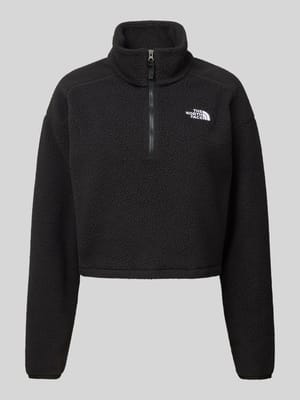 Cropped Fleecepullover mit Label-Stitching Shop The Look MANNEQUINE