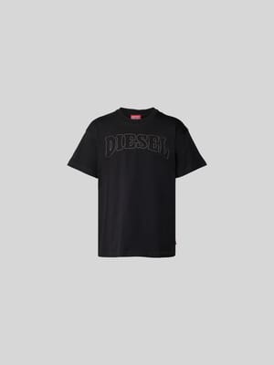 T-Shirt mit Label-Stitching Shop The Look MANNEQUINE
