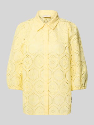 Regular fit blouse met broderie anglaise, model 'Agy' Shop The Look MANNEQUINE