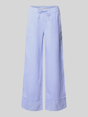 Linnen broek met elastische band en tunnelkoord Shop The Look MANNEQUINE